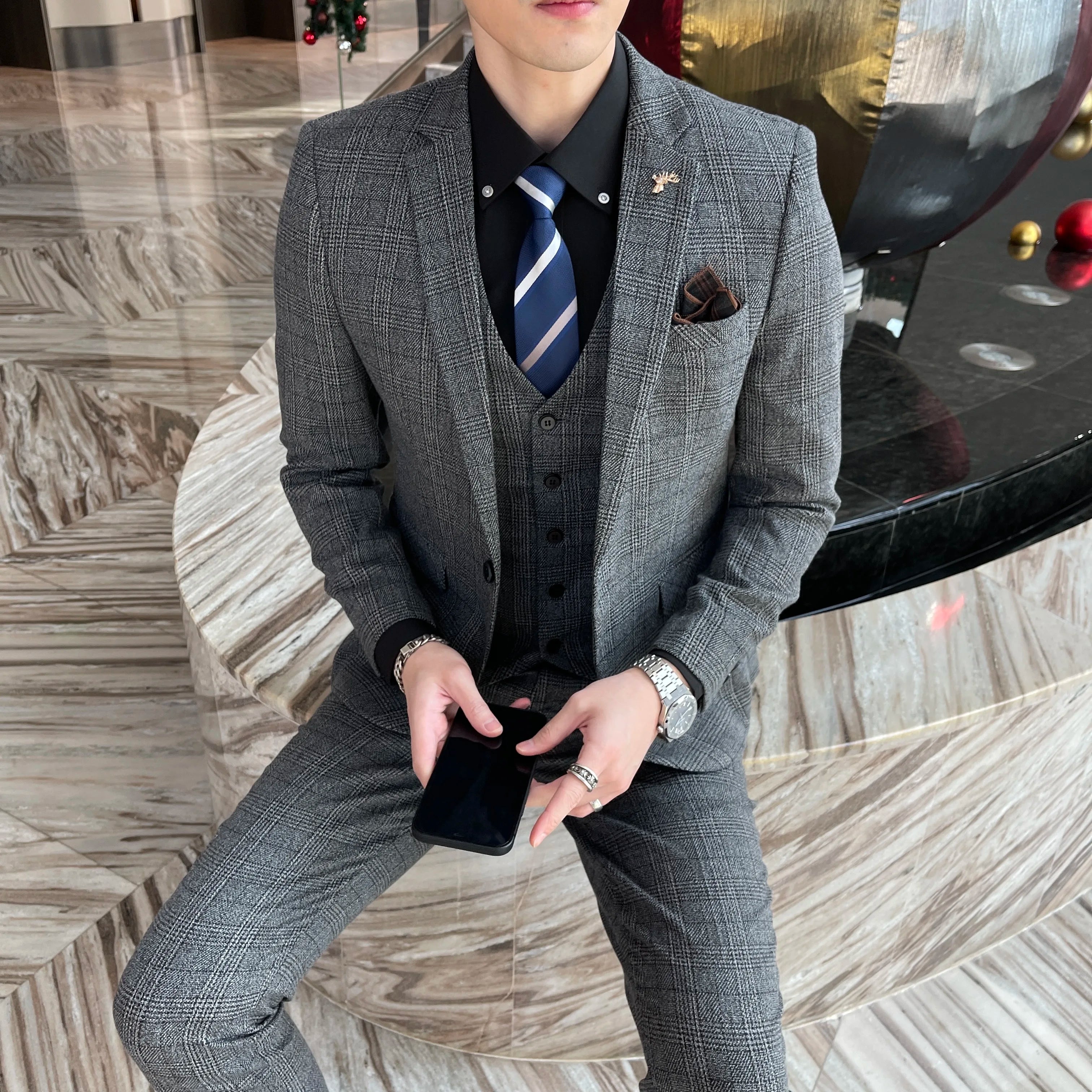 Kingsley Plaid Three-Piece Suit