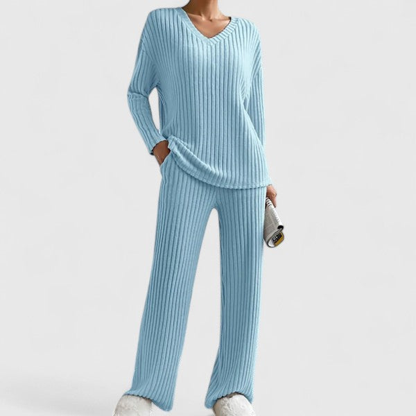 Amelia Rose Ribbed Lounge Set
