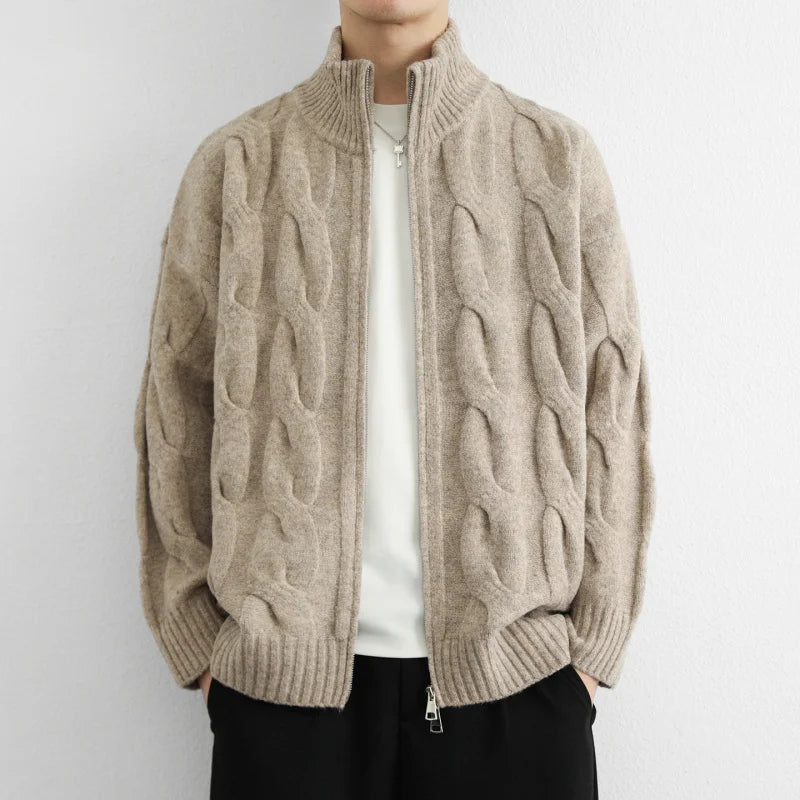 Jacob Mason Cable Zip Cardigan