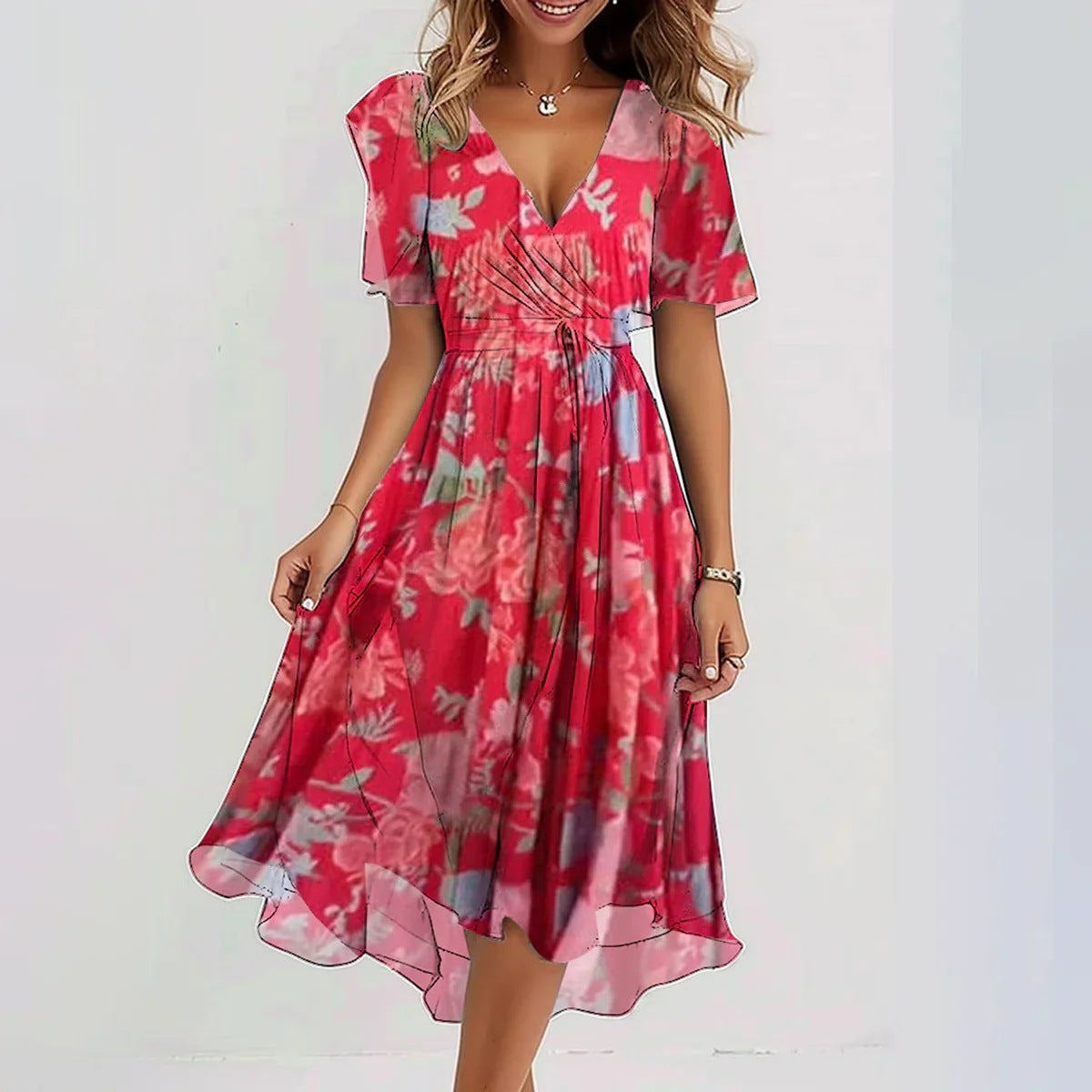 Lola Flowing Floral Summer Dress