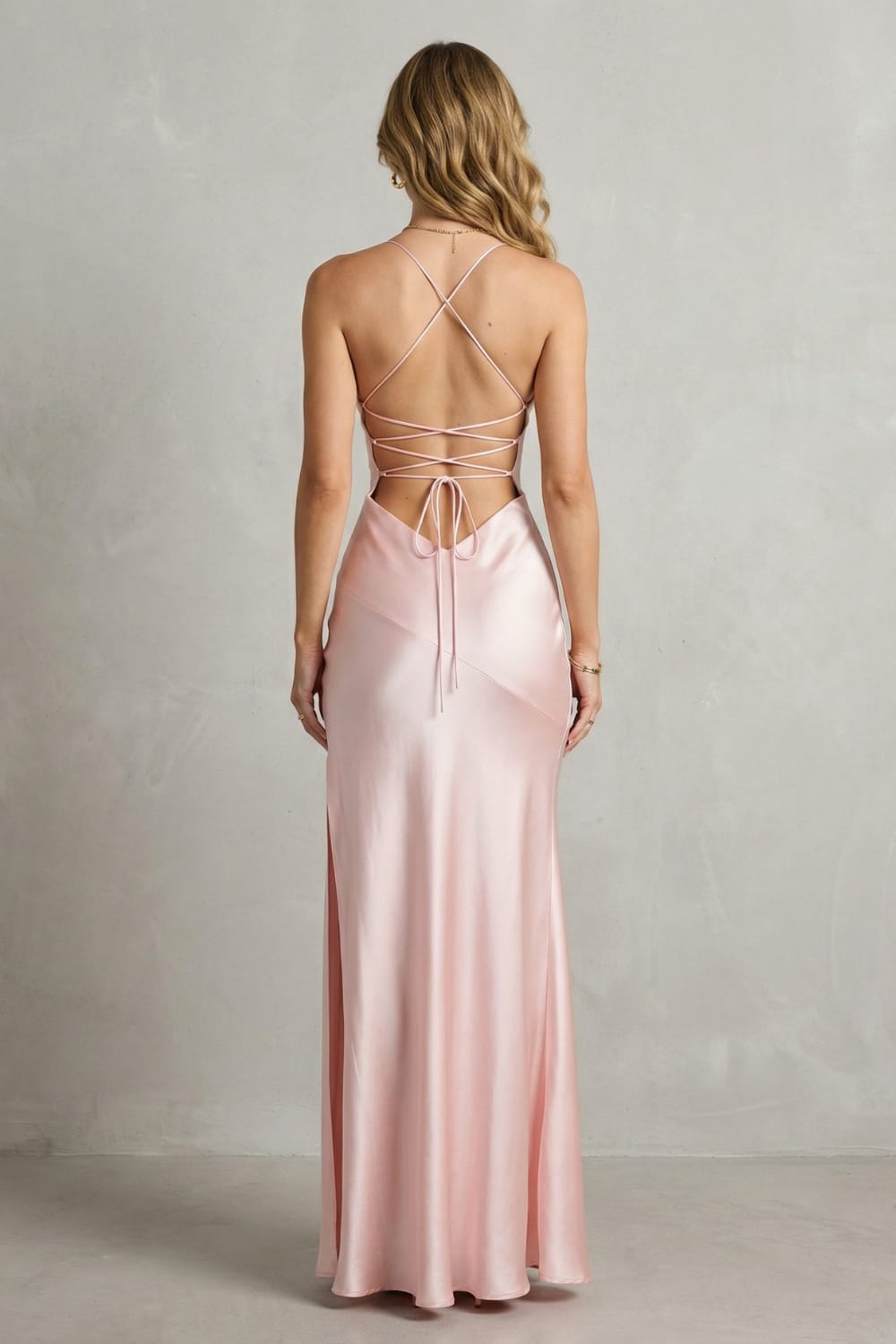 Stefania Satin High Slit Maxi Dress_4