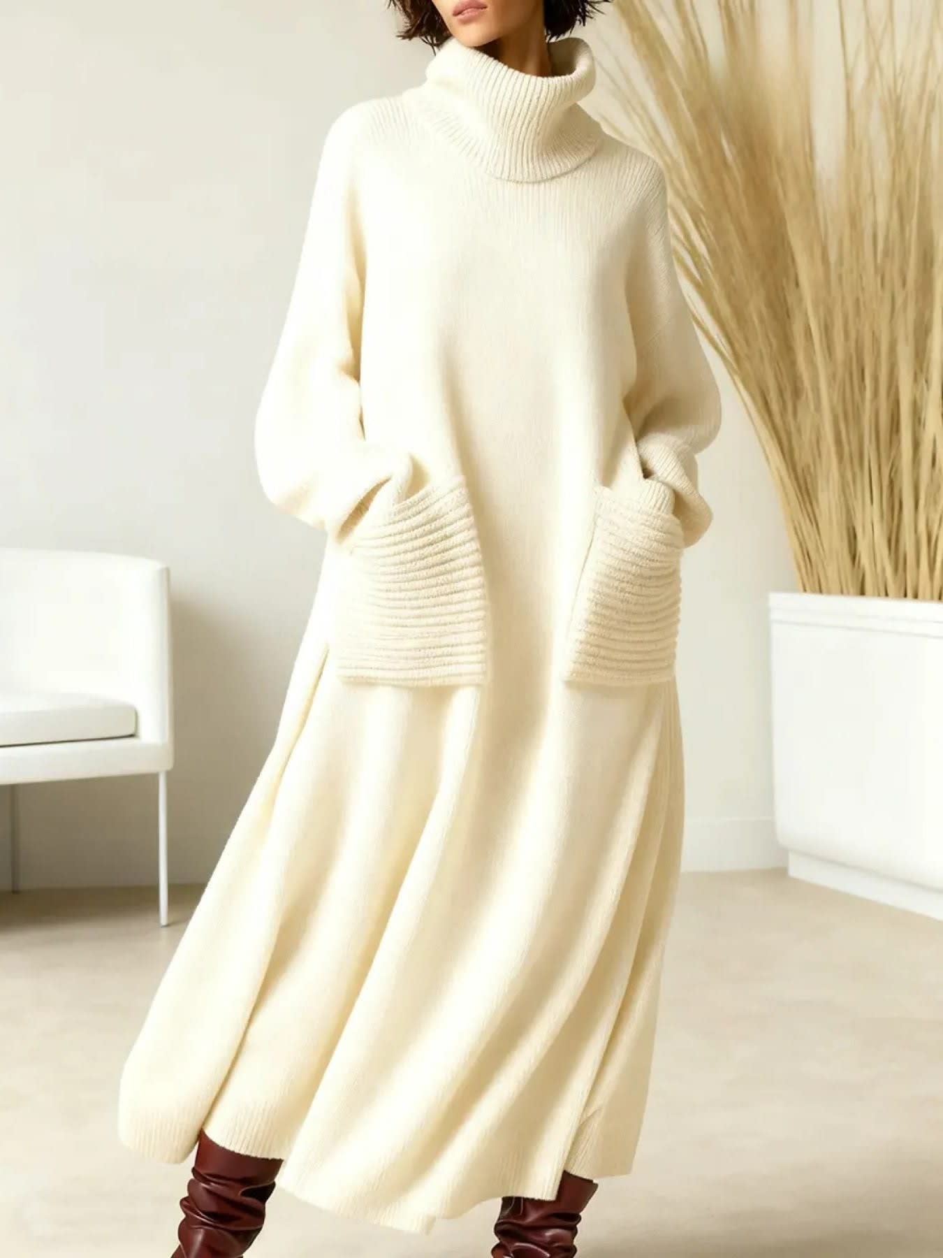 Thalia Knit Turtleneck Maxi Dress_2