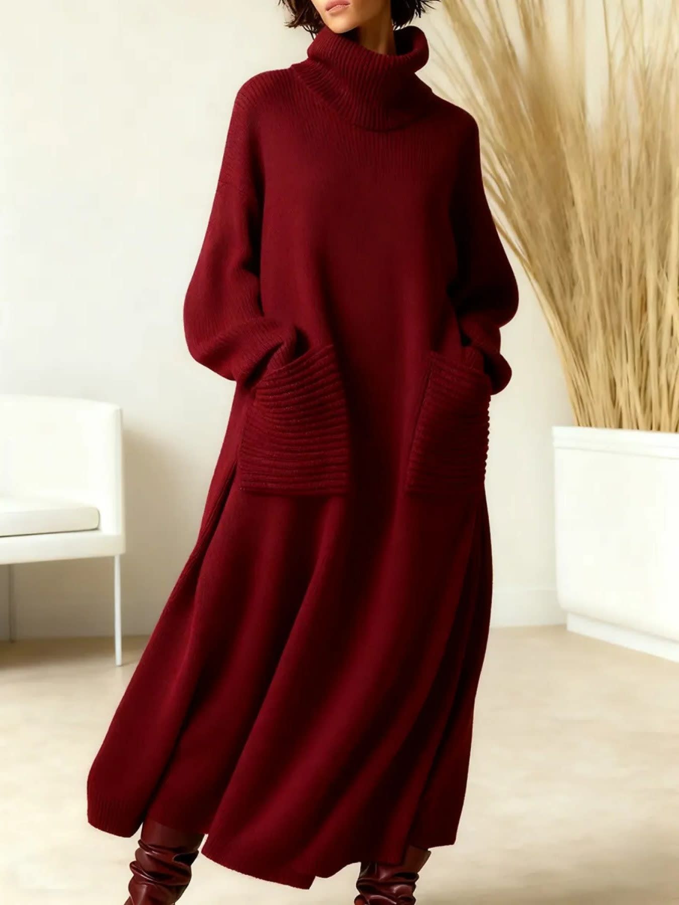 Thalia Knit Turtleneck Maxi Dress_3
