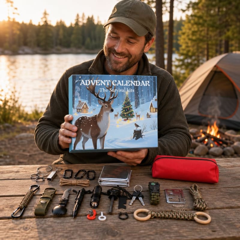 Outdoorsman Advent Calendar 2026 with 24 Fishing and Survival Tools Holiday Countdown Gift for Him_1