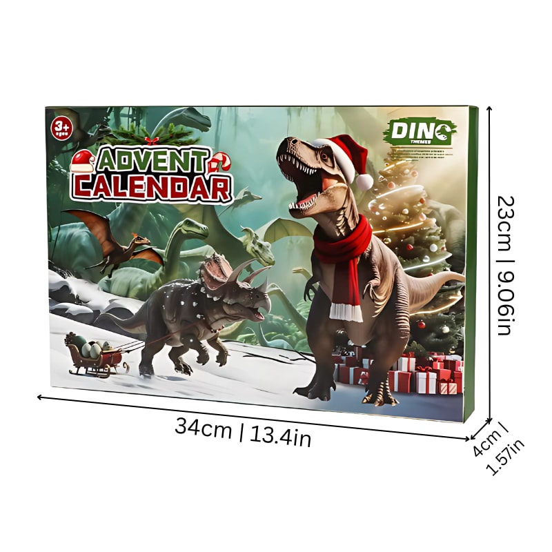 Dinosaur Advent Calendar 2026 with 24 Realistic Dino Figures Holiday Countdown for Kids_3
