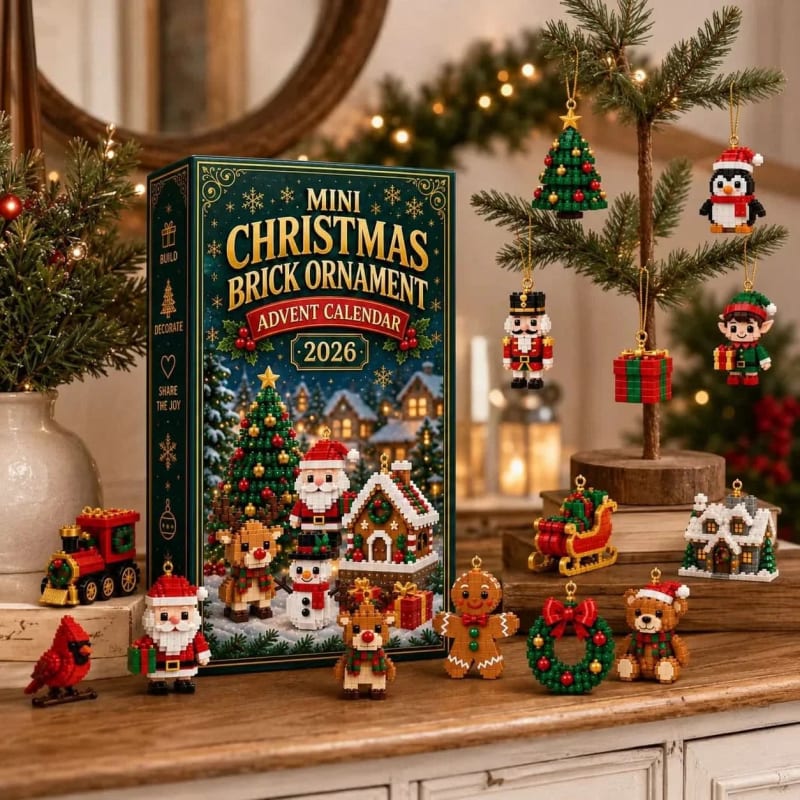 Brick Ornament Advent Calendar 2026 with 24 Buildable Christmas Ornaments Holiday Countdown_1