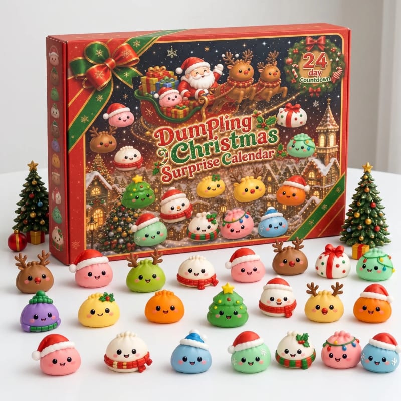 Squishy Dumpling Advent Calendar 2026 with 24 Soft Christmas Figures Holiday Countdown for Kids_1