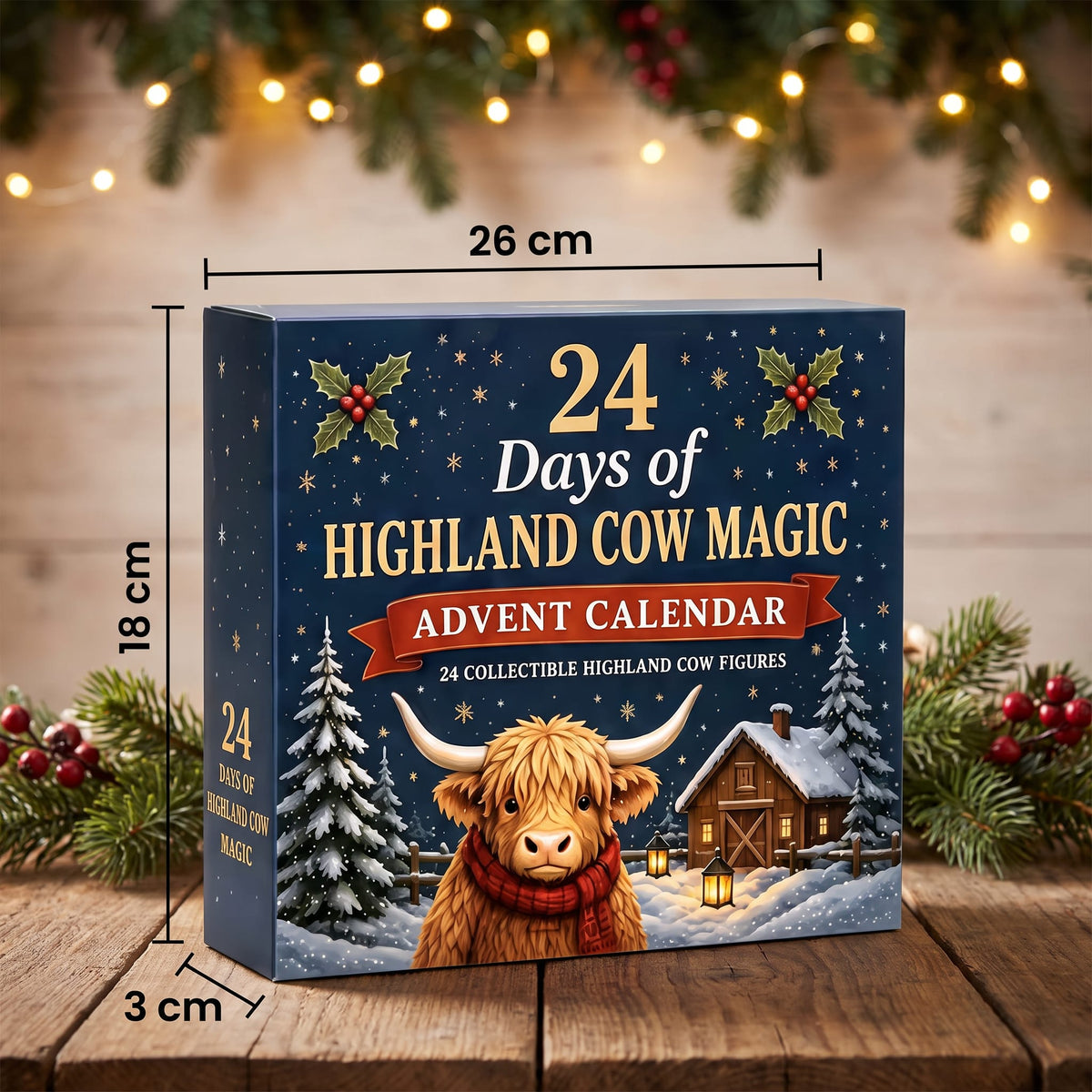 Highland Cow Advent Calendar 2026 with 24 Collectible Mini Figurines Holiday Countdown for Kids_2