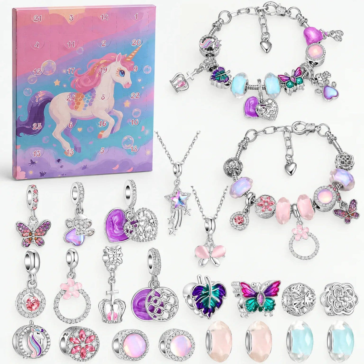 Charm Bracelet Advent Calendar 2026 with 22 Christmas Charms and 2 Bracelets Holiday Countdown Jewelry Gift_7