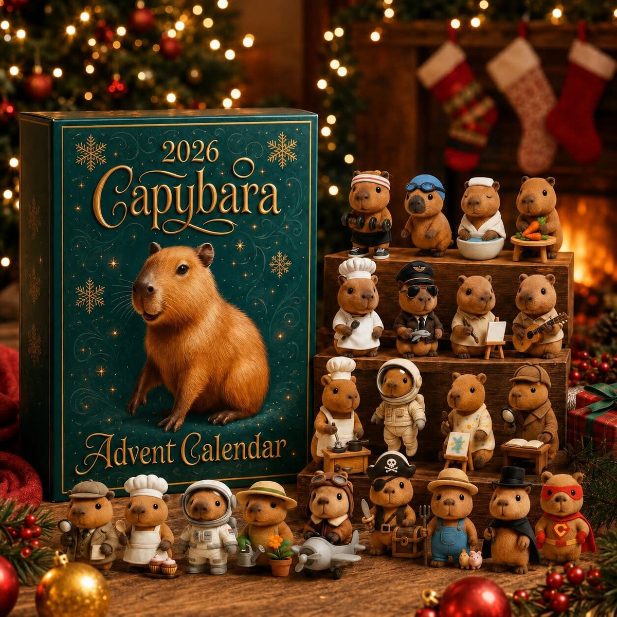 Capybara Advent Calendar 2026 with 24 Surprise Figures Holiday Countdown_6