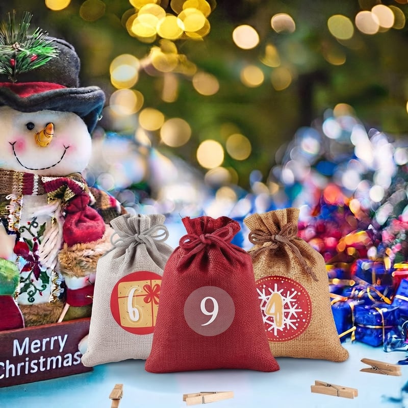 Reusable Advent Calendar 2026 with 24 Numbered Bags and Hanging Cord Holiday Countdown_2