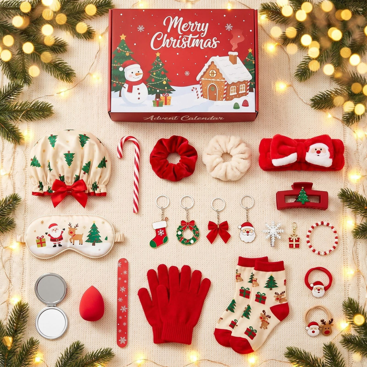 Hair Accessories Advent Calendar 2026 with 24 Spa and Winter Gifts Holiday Countdown Gift for Her_3