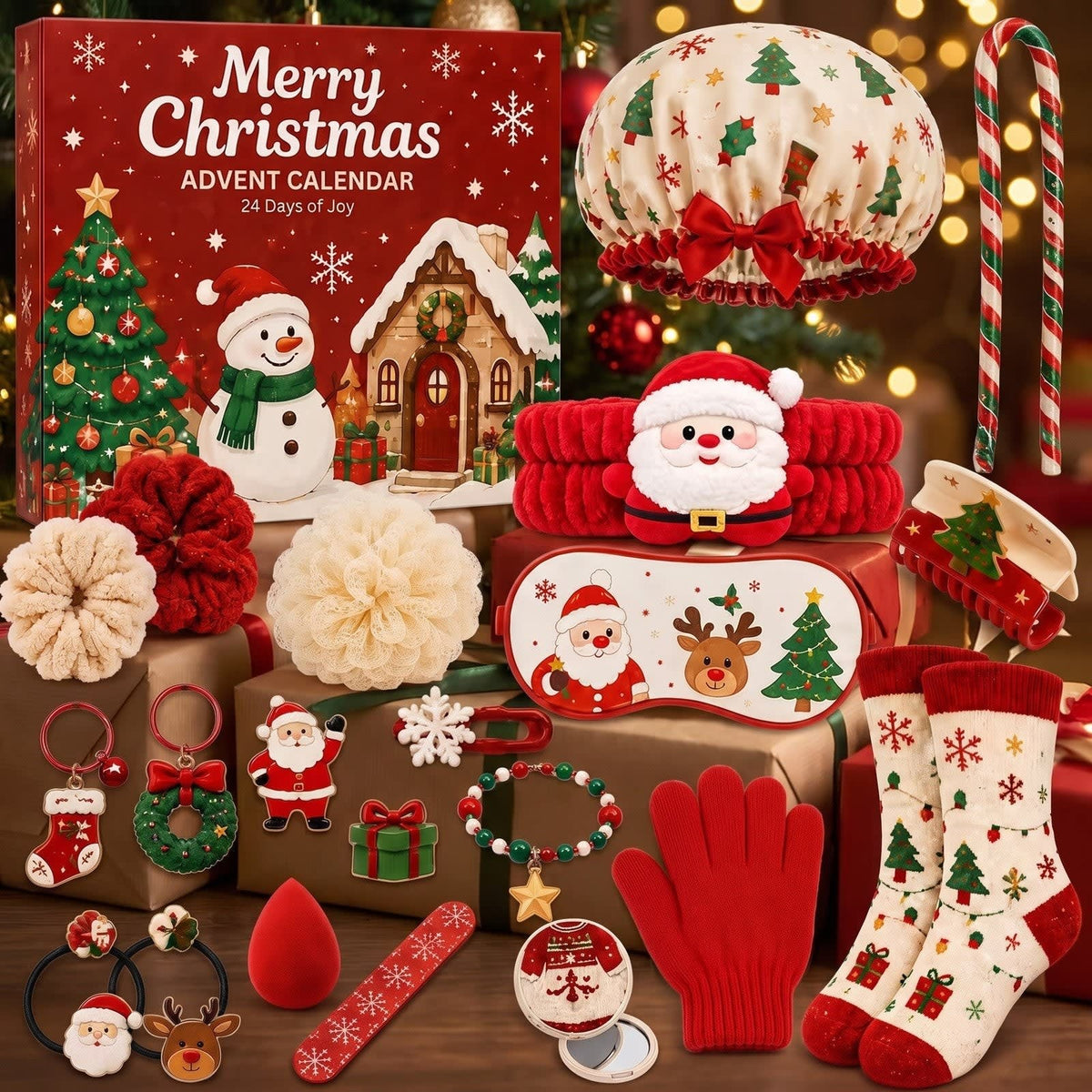 Hair Accessories Advent Calendar 2026 with 24 Spa and Winter Gifts Holiday Countdown Gift for Her_5