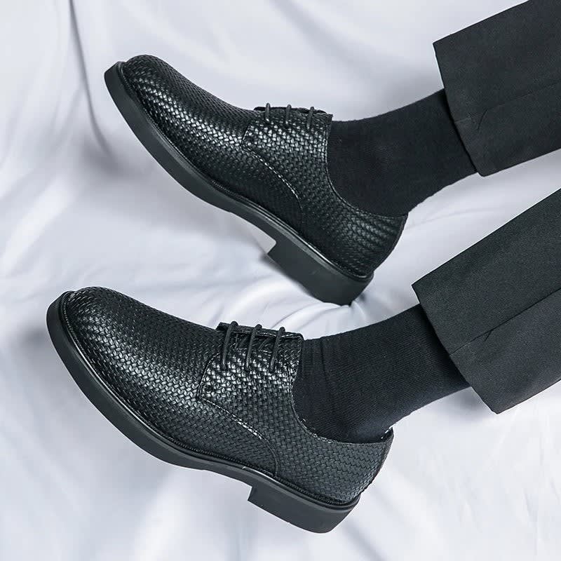 Gerard Woven Leather Derby Dress Shoes_6