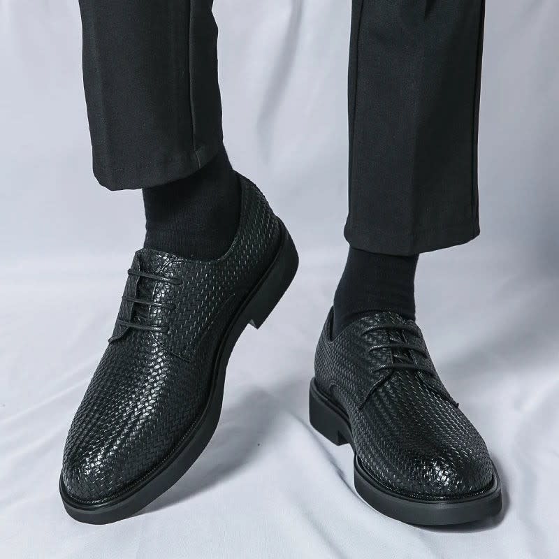 Gerard Woven Leather Derby Dress Shoes_7
