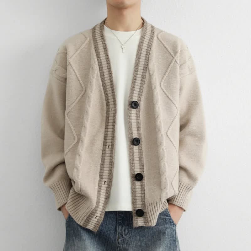 Wyatt Cable Knit V-Neck Cardigan_5
