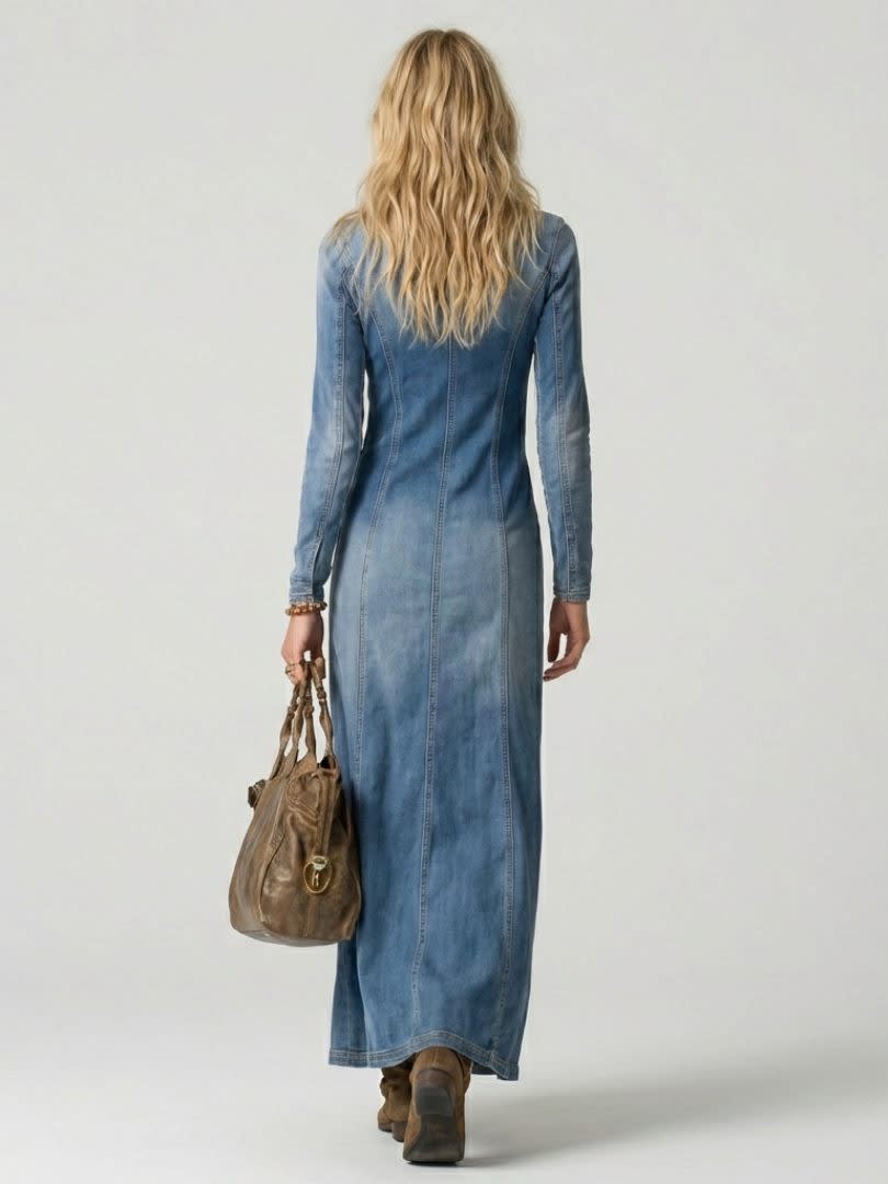 Casilda Denim Button Front Maxi Dress_3