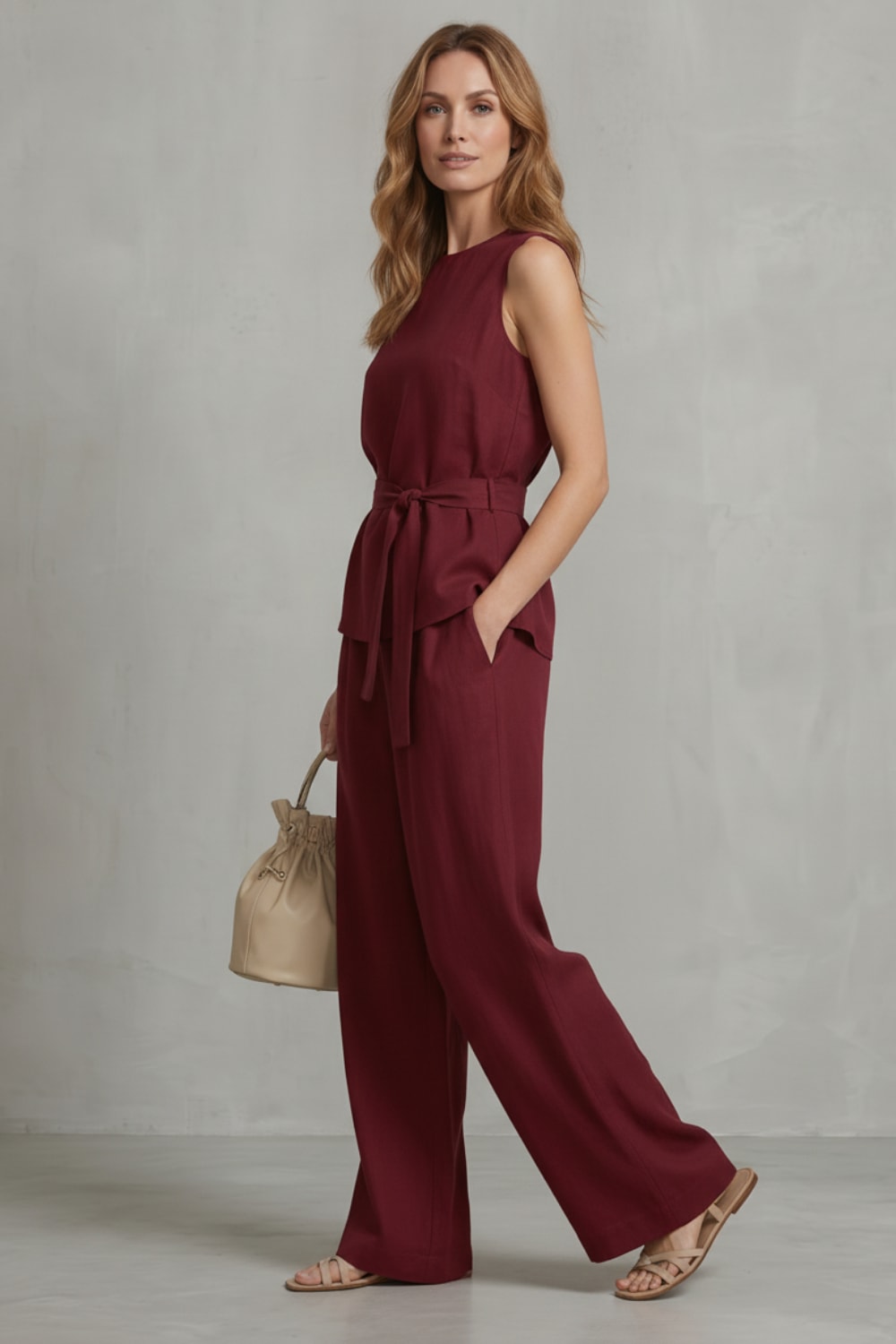 Dana Tie Waist Wide Leg Two Piece Set_3