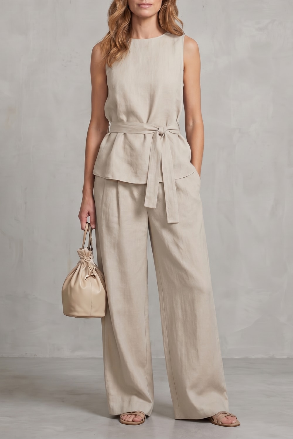 Dana Tie Waist Wide Leg Two Piece Set_5