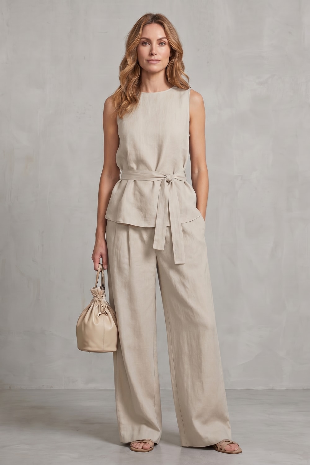 Dana Tie Waist Wide Leg Two Piece Set_6