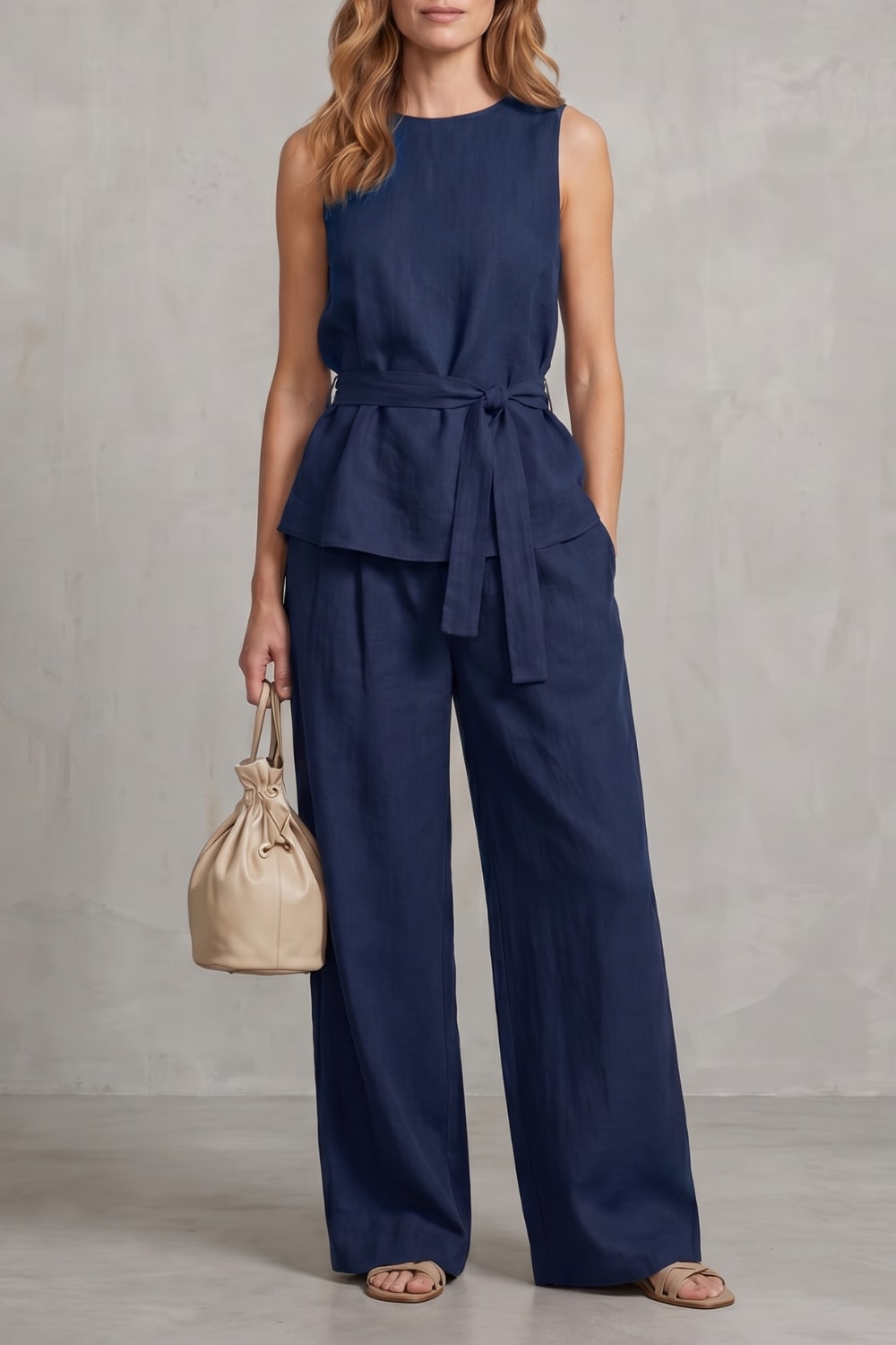 Dana Tie Waist Wide Leg Two Piece Set_7