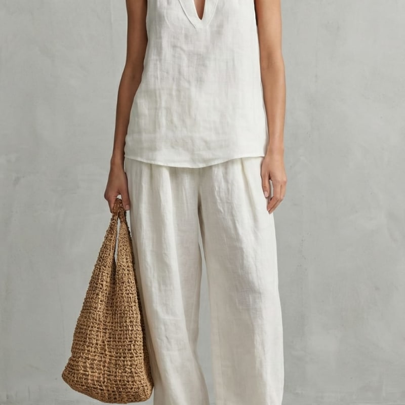 Demi Cotton Wide Leg Two Piece Set_1