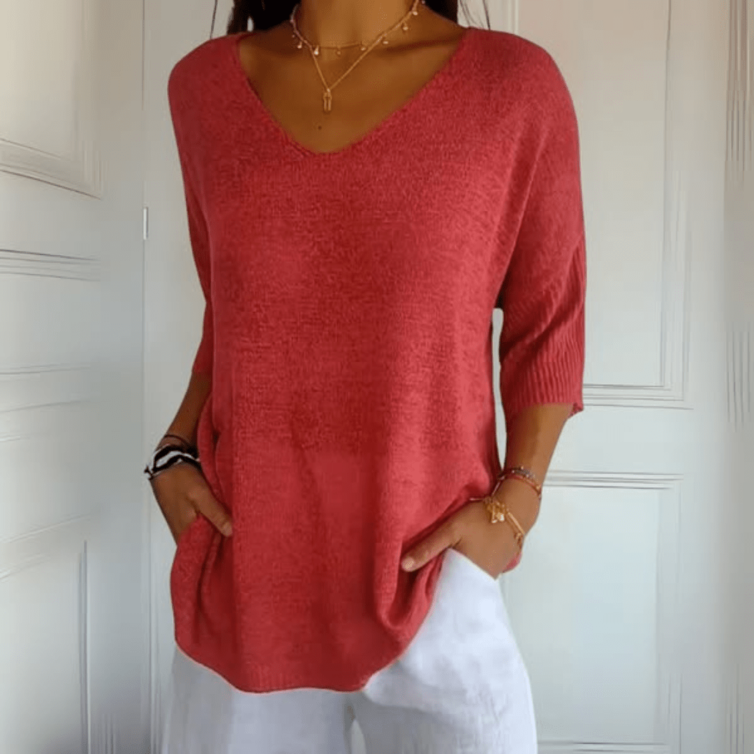 Sophia Grace V-Neck Knit Tunic Top