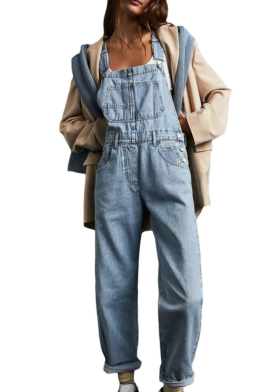 Flavia Denim Straight Leg Overalls_2