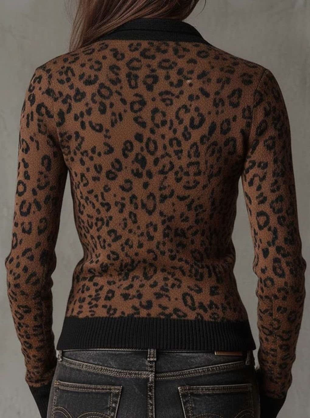 Keira Leopard Print Zip Up Knit Cardigan_5