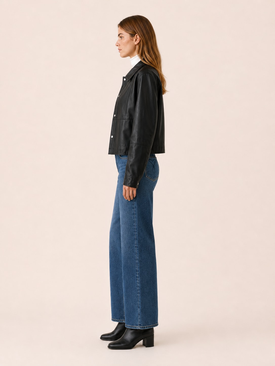 Marina Cropped Snap Front Faux Leather Jacket_3