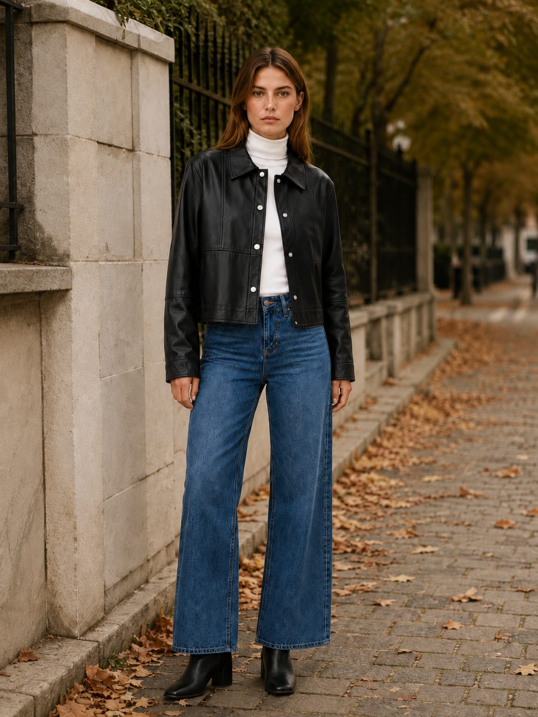 Marina Cropped Snap Front Faux Leather Jacket_5
