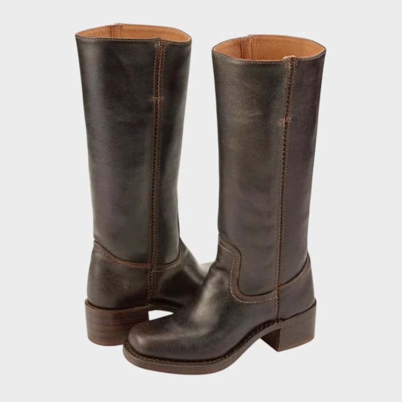 Lexi Leather Block Heel Riding Boots_1