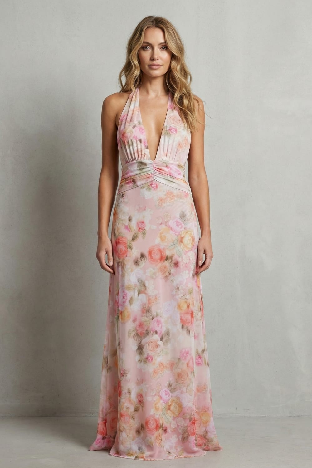 Tiziana Floral Halter Neck Maxi Dress_2