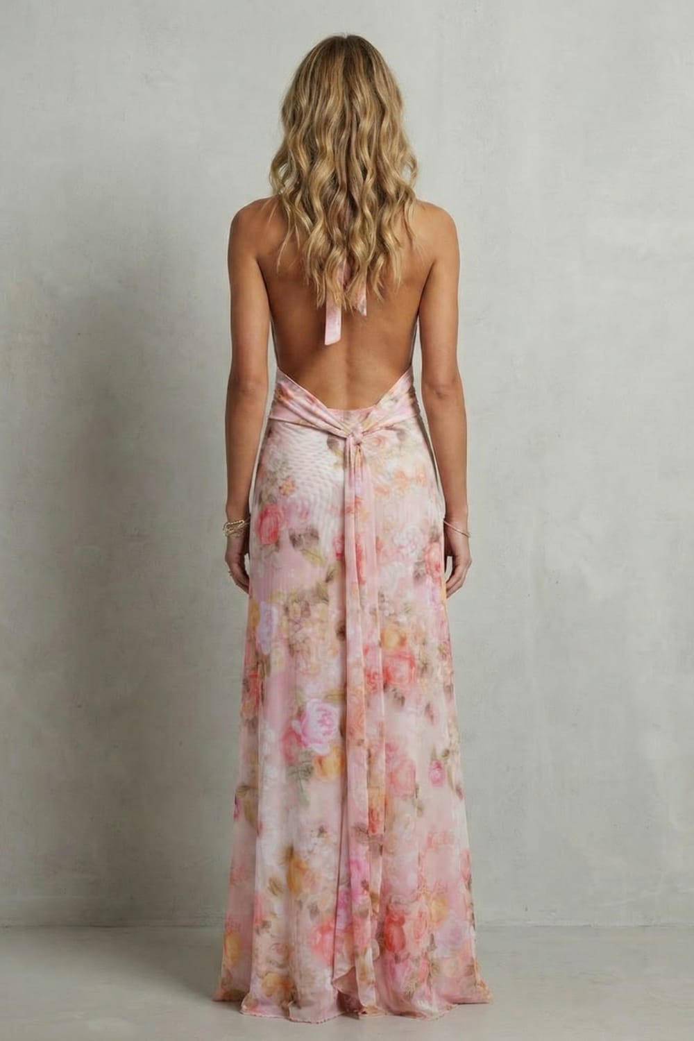 Tiziana Floral Halter Neck Maxi Dress_4