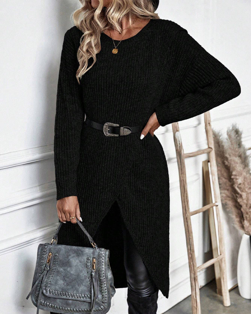 Elise Oversized Asymmetrical Tunic Sweater
