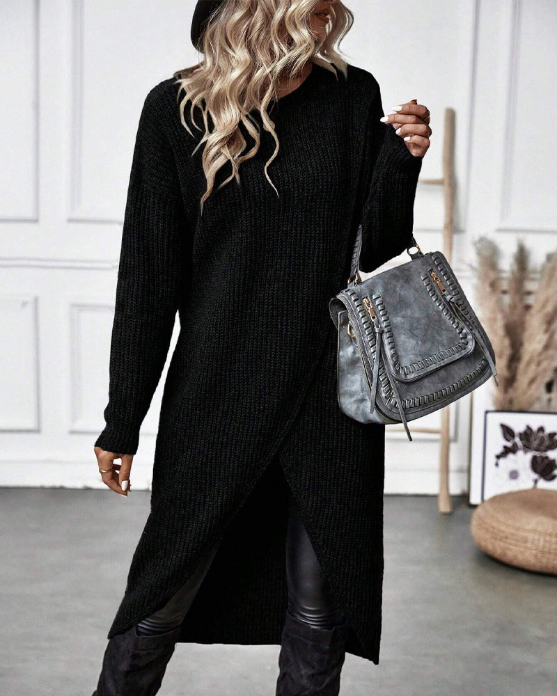 Elise Oversized Asymmetrical Tunic Sweater