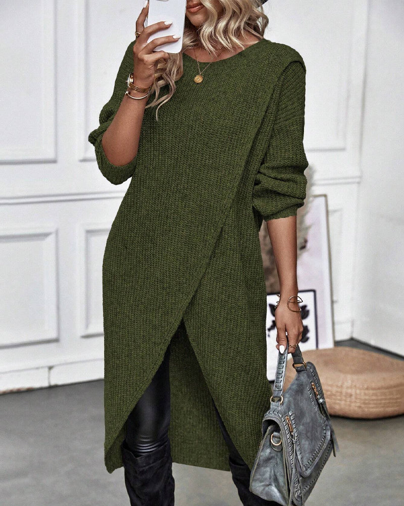 Elise Oversized Asymmetrical Tunic Sweater