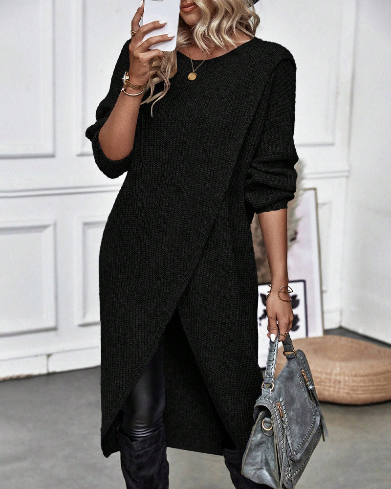 Elise Oversized Asymmetrical Tunic Sweater