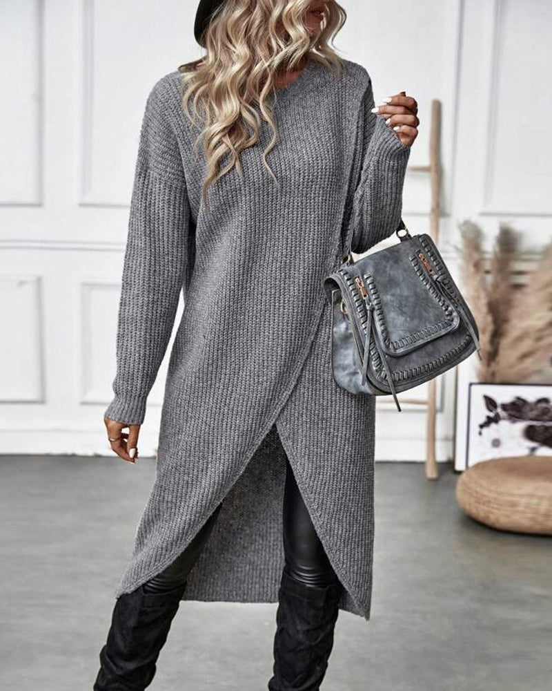 Elise Oversized Asymmetrical Tunic Sweater