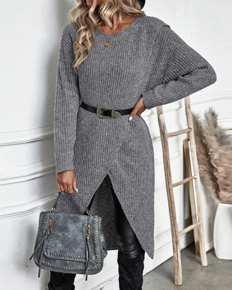 Elise Oversized Asymmetrical Tunic Sweater