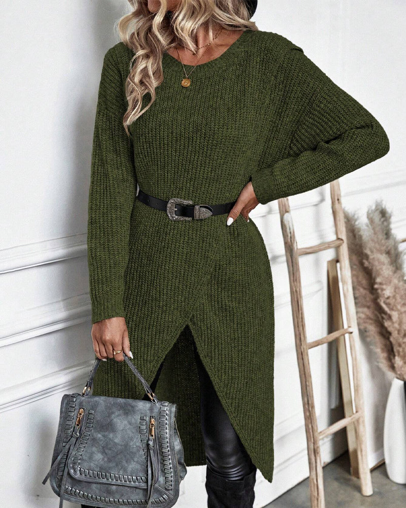 Elise Oversized Asymmetrical Tunic Sweater
