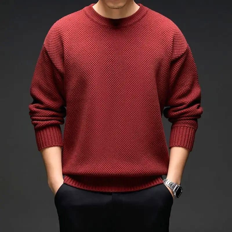 Jensen Waffle Knit Crewneck Sweater_2
