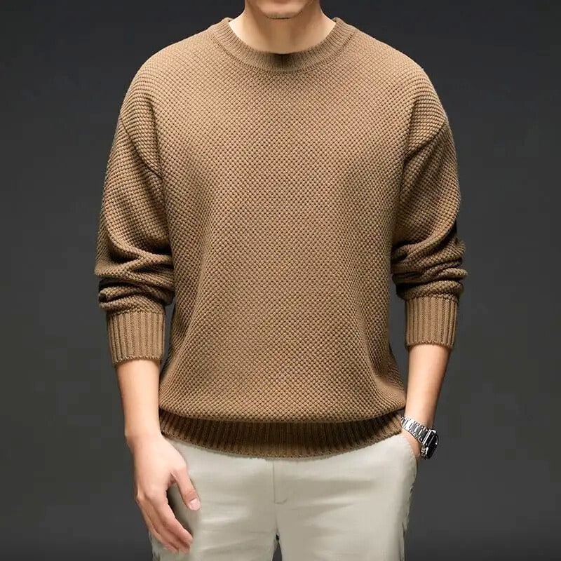 Jensen Waffle Knit Crewneck Sweater_5