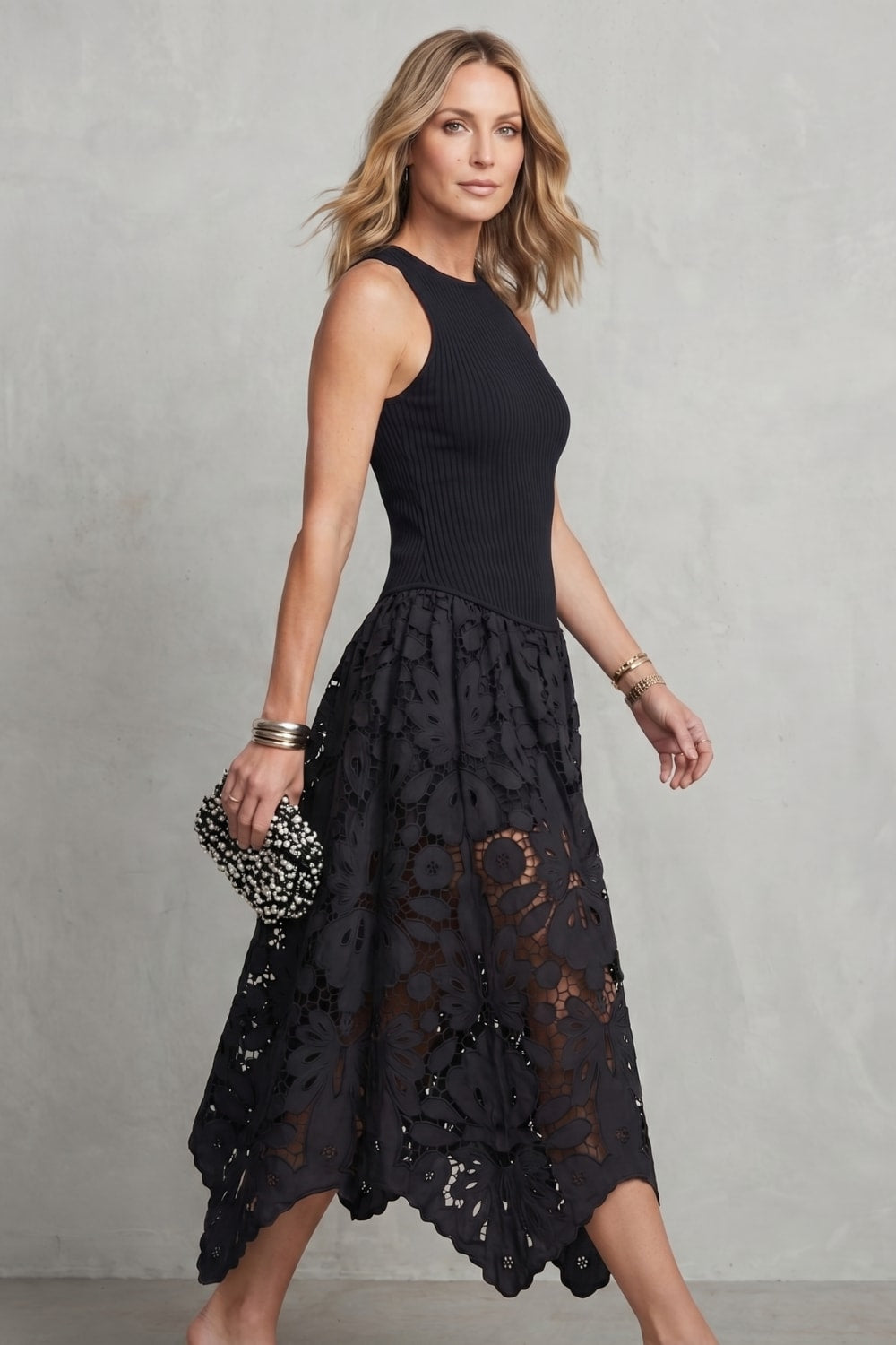 Valeriana Sleeveless Guipure Lace Midi Dress_3