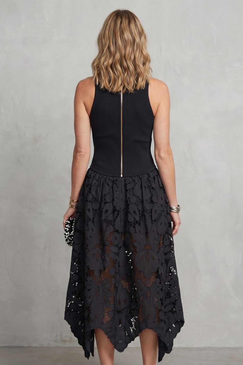 Valeriana Sleeveless Guipure Lace Midi Dress_4