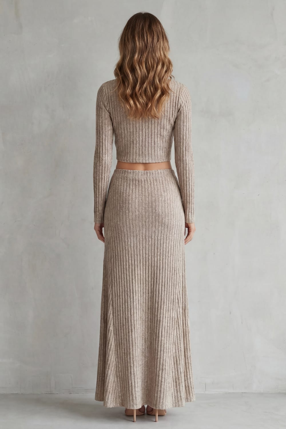 Deanna Ribbed Knit Maxi Skirt Two Piece Set_4