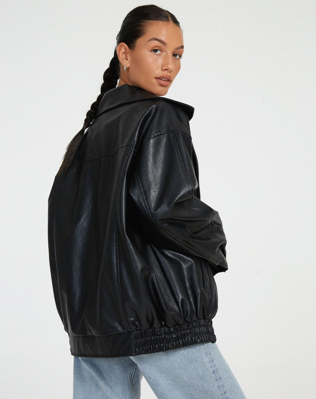 Alyssa Faux Leather Oversized Bomber Jacket_8