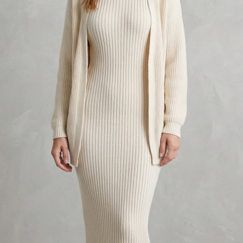 Diana Ribbed Knit Sweater Dress Two Piece Set_1