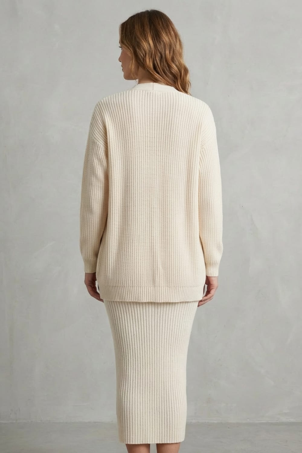 Diana Ribbed Knit Sweater Dress Two Piece Set_4