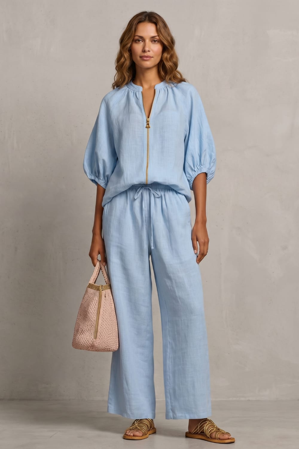 Elena Zip Front Wide Leg Two Piece Set_2